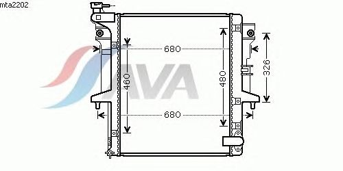 Радиатор, охлаждение двигателя AVA QUALITY COOLING MTA2202