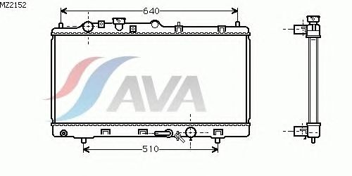 Радиатор, охлаждение двигателя AVA QUALITY COOLING MZ2152