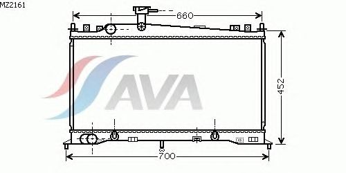 Радіатор, охолодження двигуна AVA QUALITY COOLING MZ2161