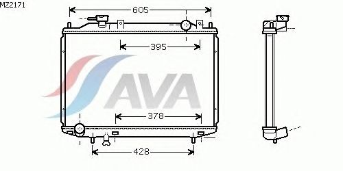 Радиатор, охлаждение двигателя AVA QUALITY COOLING MZ2171