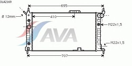 Радиатор, охлаждение двигателя AVA QUALITY COOLING OLA2169