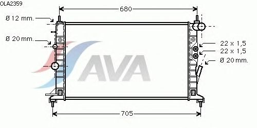Радиатор, охлаждение двигателя AVA QUALITY COOLING OLA2359