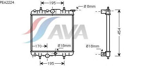 Радиатор, охлаждение двигателя AVA QUALITY COOLING PEA2224