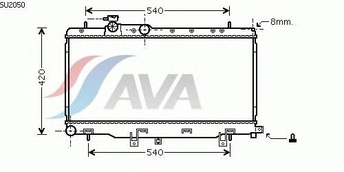 Радиатор, охлаждение двигателя AVA QUALITY COOLING SU2050