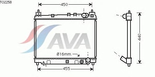 Радиатор, охлаждение двигателя AVA QUALITY COOLING TO2258