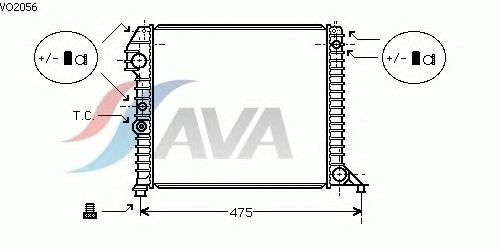 Радиатор, охлаждение двигателя AVA QUALITY COOLING VO2056