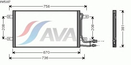 Радиатор кондиционера AVA QUALITY COOLING VW5187