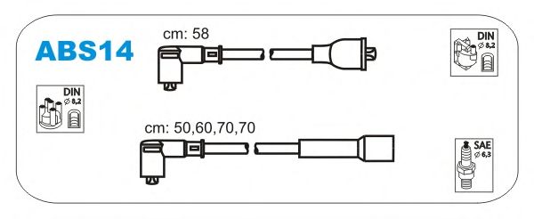 Комплект високовольтних проводів JANMOR ABS14
