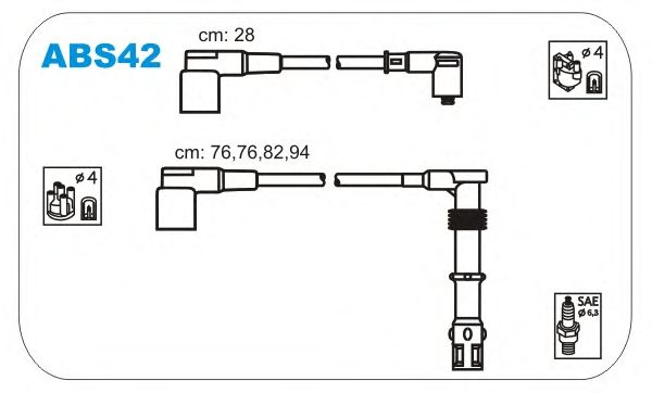 Комплект высоковольтных проводов JANMOR ABS42