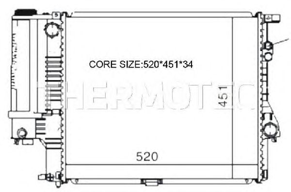 Радиатор, охлаждение двигателя THERMOTEC D7B005TT