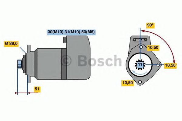Стартер BOSCH 0 001 416 071