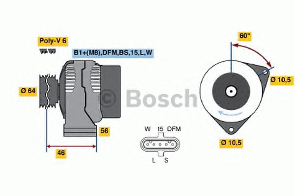Генератор BOSCH 0 124 555 052