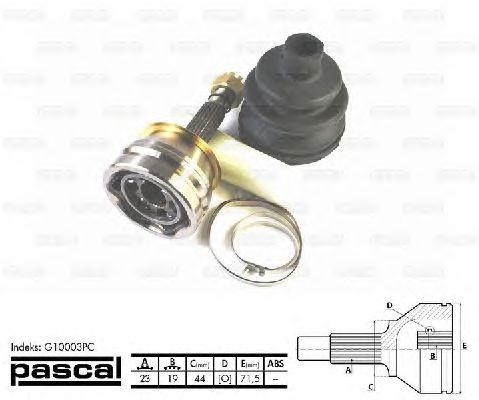 Комплект ШРУСов PASCAL G10003PC