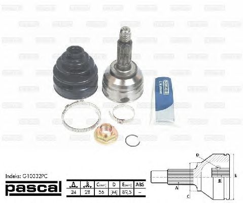 Комплект ШРУСов PASCAL G10332PC
