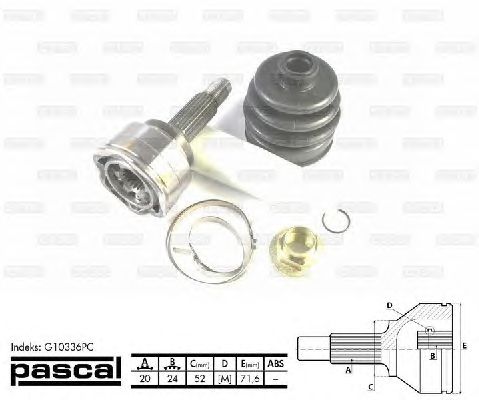 Комплект ШРУСов PASCAL G10336PC