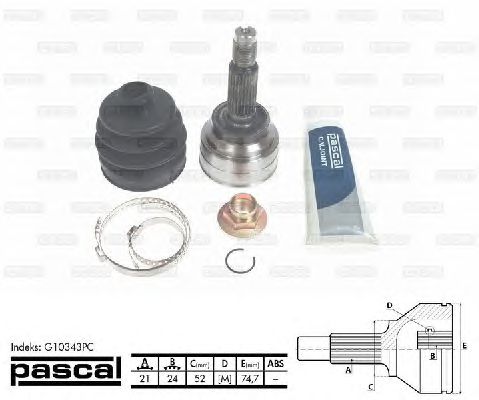 Комплект ШРУСов PASCAL G10343PC
