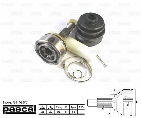 Комплект ШРУСов PASCAL G11028PC