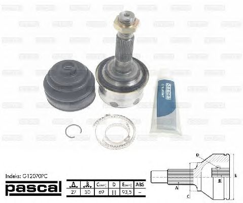Комплект ШРУСов PASCAL G12070PC