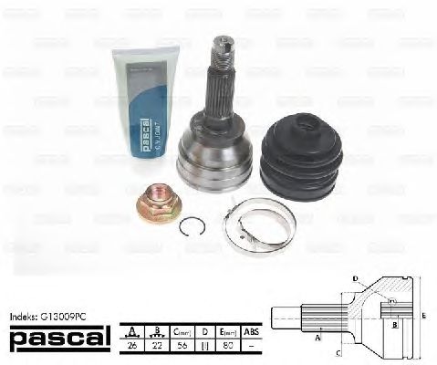 Комплект ШРУСов PASCAL G13009PC