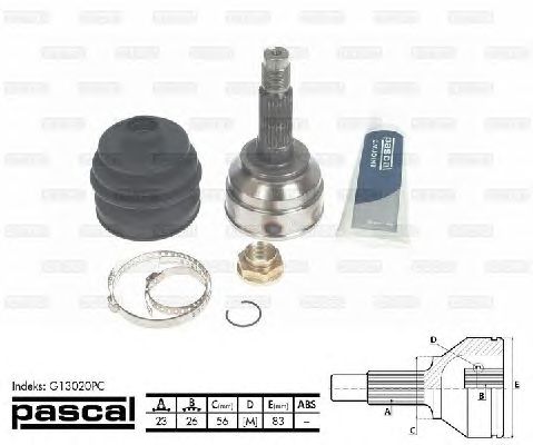 Комплект ШРУСов PASCAL G13020PC