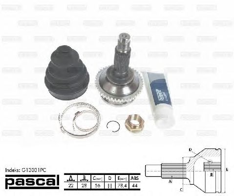 Комплект ШРУСов PASCAL G13031PC