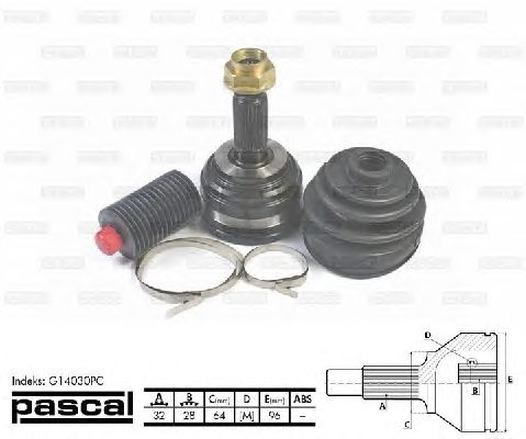 Комплект ШРУСов PASCAL G14030PC