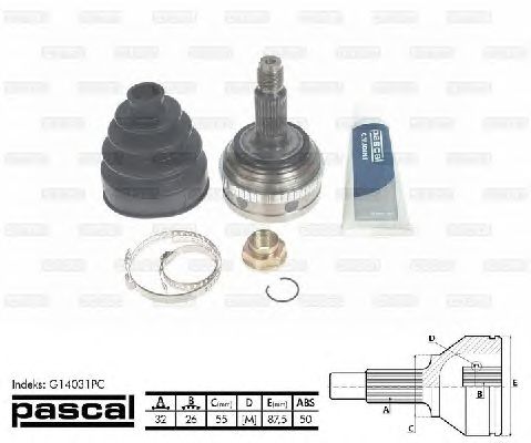 Комплект ШРУСов PASCAL G14031PC