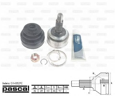 Комплект ШРУСов PASCAL G14052PC
