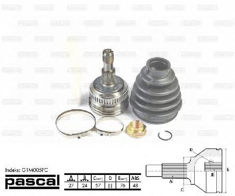 Комплект ШРУСов PASCAL G1M005PC
