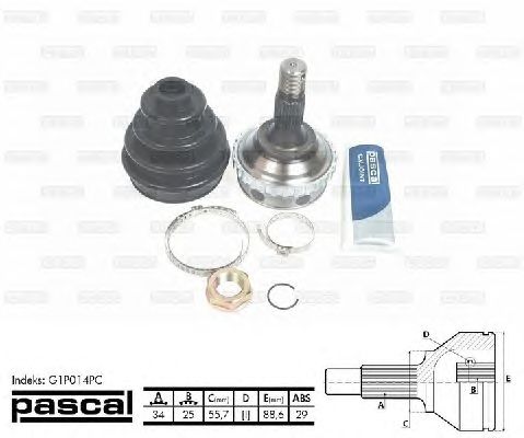 Комплект ШРУСов PASCAL G1P014PC
