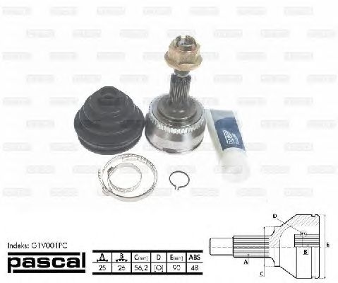 Комплект ШРУСов PASCAL G1V001PC