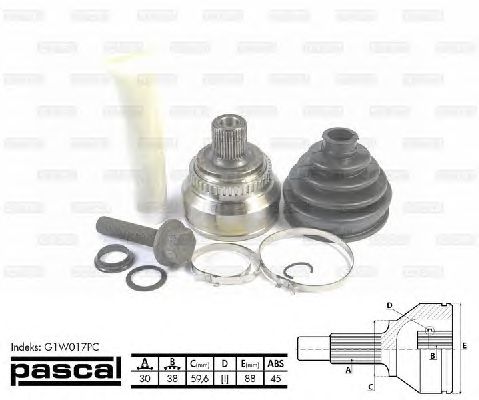 Комплект ШРУСов PASCAL G1W017PC