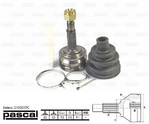 Комплект ШРУСов PASCAL G1X001PC