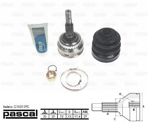 Комплект ШРУСов PASCAL G1X011PC