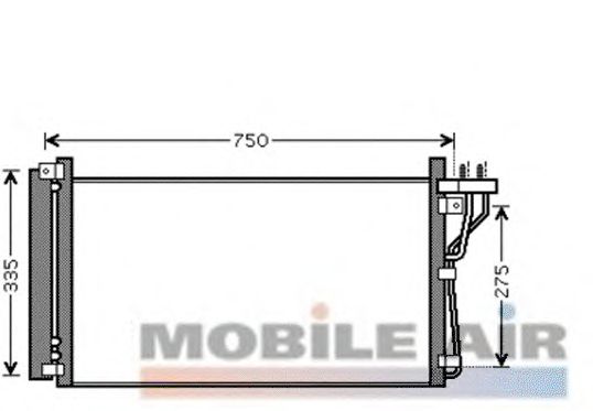 Радиатор кондиционера VAN WEZEL 82005184