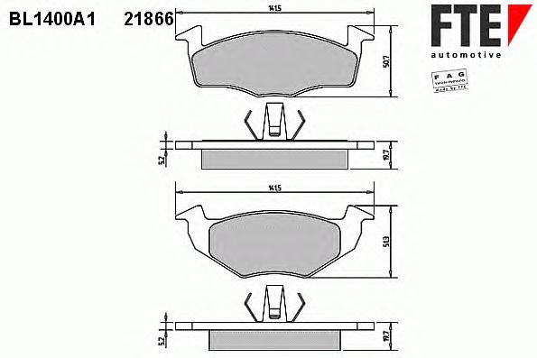 Тормозные колодки FTE BL1400A1