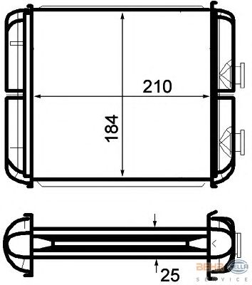 Радиатор отопителя HELLA 8FH 351 024-271