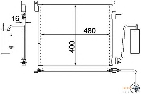 Радиатор кондиционера HELLA 8FC 351 302-541
