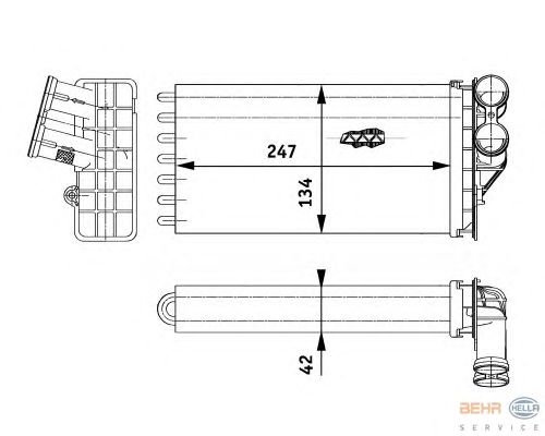 Радиатор отопителя HELLA 8FH 351 311-261