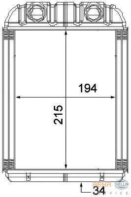 Радиатор отопителя HELLA 8FH 351 315-351