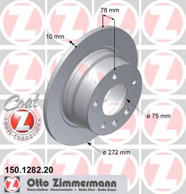 Гальмівний диск ZIMMERMANN 150.1282.20