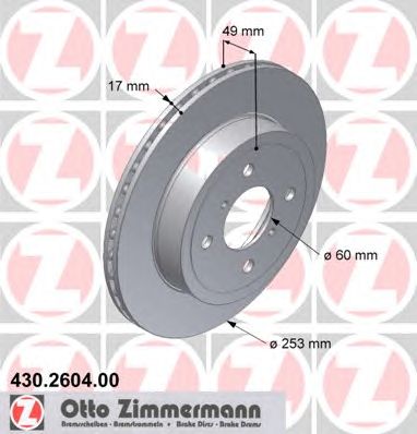 Тормозной диск ZIMMERMANN 430.2604.00