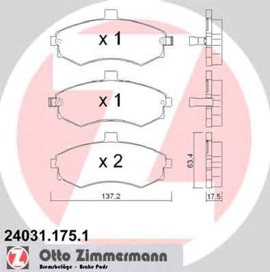Тормозные колодки ZIMMERMANN 24031.175.1