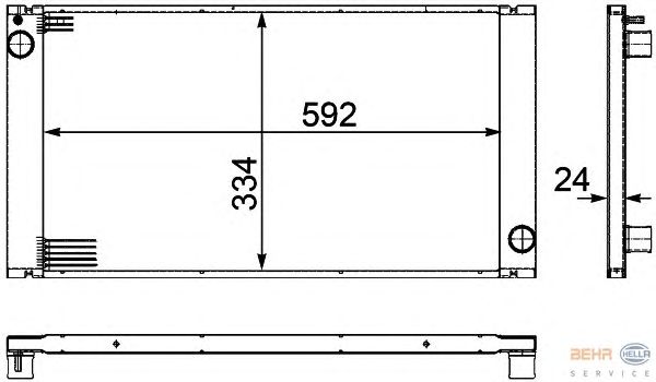 Радиатор, охлаждение двигателя HELLA 8MK 376 754-221