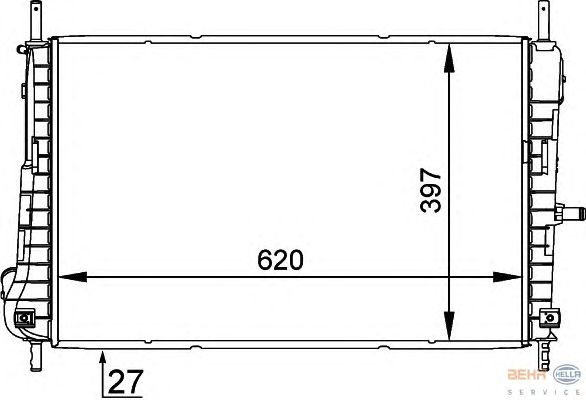 Радиатор, охлаждение двигателя HELLA 8MK 376 755-291