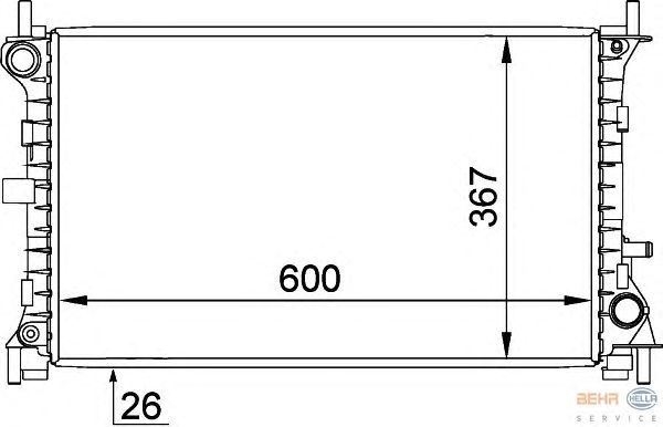 Радиатор, охлаждение двигателя HELLA 8MK 376 764-031