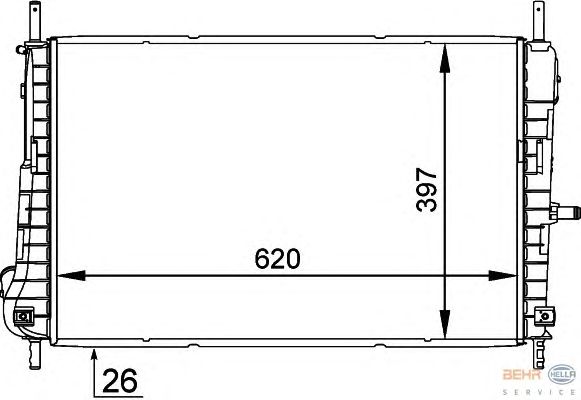 Радиатор, охлаждение двигателя HELLA 8MK 376 764-131