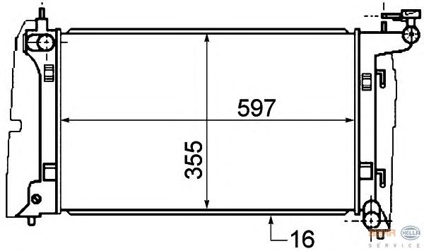 Радиатор, охлаждение двигателя HELLA 8MK 376 773-641