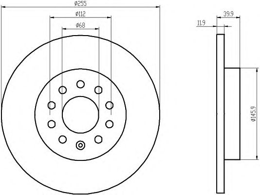 Тормозной диск HELLA 8DD 355 107-561 PRO