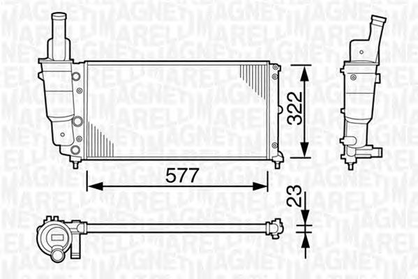 Радиатор, охлаждение двигателя MAGNETI MARELLI 350213114003